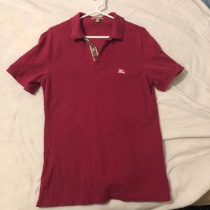 burberry classic polo rose red size M